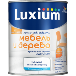 Краска LUXIUM Мебель и Дерево матовая BW 0,75л Краска LUXIUM Мебель и Дерево матовая BW 0,75л