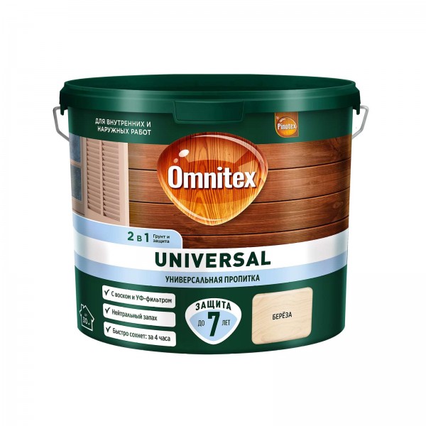 Пропитка для дерева OMNITEX Universal 2 в 1 Палисандр 0,9л