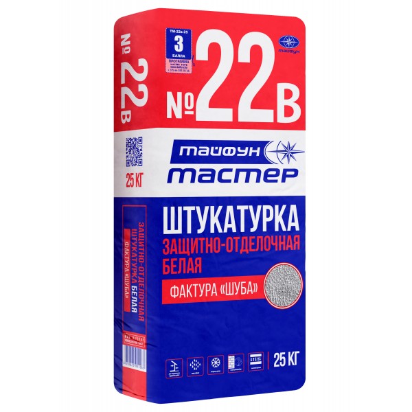 МАСТЕР №22В штукатурка защ-отделочная Шуба 25кг белая