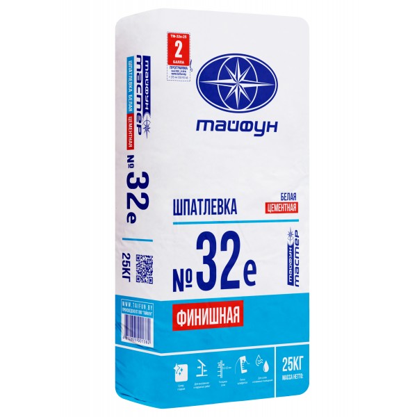 МАСТЕР №32-Е шпатлевка  цементная финиш 25кг белая