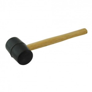 Киянка (молоток резиновый черный) с деревянной ручкой 55мм 