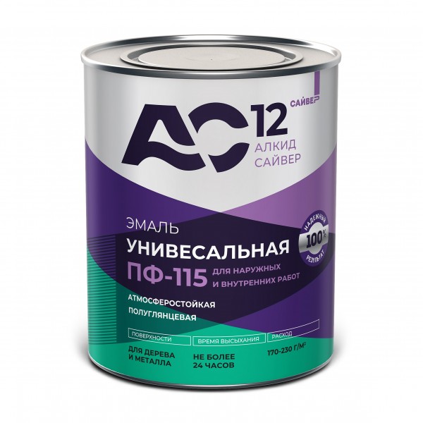 САЙВЕР Эмаль ПФ-115 белая "АС12" (1,8 кг; 6шт)