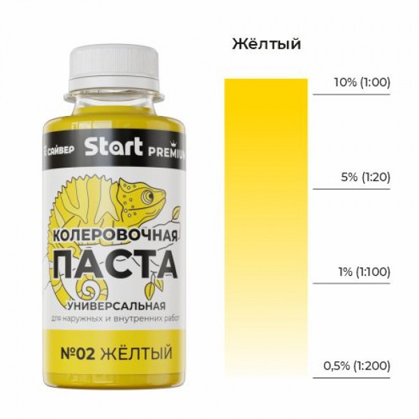 САЙВЕР "Start Premium" колер.паста № Х2 желтый 0,1л (6)