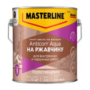 Грунт-эмаль 3в1 MASTERLINE Anticorr Aqua 0.5л полуглянц. BW