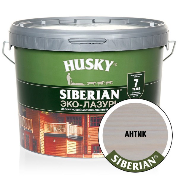 HUSKY SIBERIAN «Эко-Лазурь для дерева» полуматовая антик (9л)