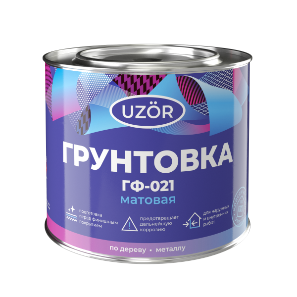 САЙВЕР Грунтовка ГФ-021 серая "УЗОР" (1,8 кг; 6шт)
