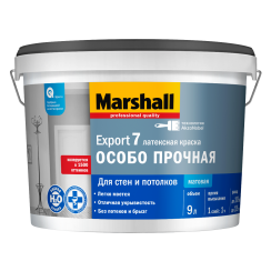 Краска MARSHALL Export-7 латексная ос.прочная 9л база для насыщ.тонов BC
