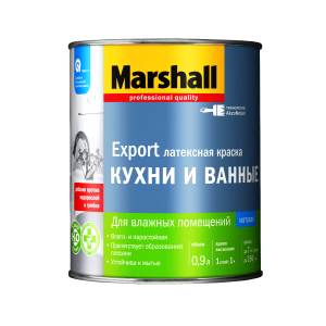 Краска MARSHALL Export Кухни и ванные 0,9л матовая белая BW