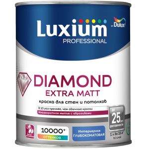 Краска LUXIUM Prof Diamond Extra Matt глуб.мат BW 1л