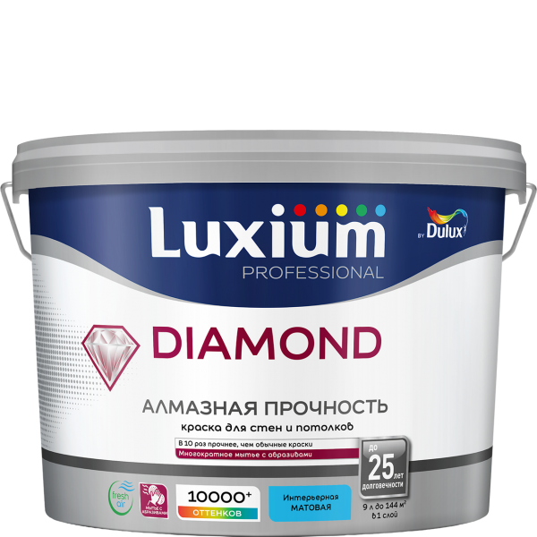 Краска LUXIUM Prof Diamond матовая BW 4.5л