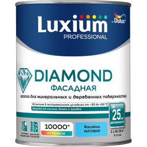 Краска LUXIUM Prof Diamond Фасадная Гладкая мат BC 0,9л