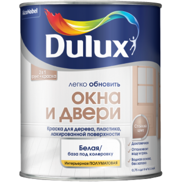 Краска DULUX Окна и Двери 0,75л  база для насыщ.тонов BC