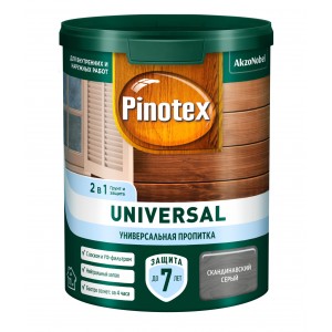 Пропитка для дерева PINOTEX Universal 2 в 1 сканди. серый 0,9л