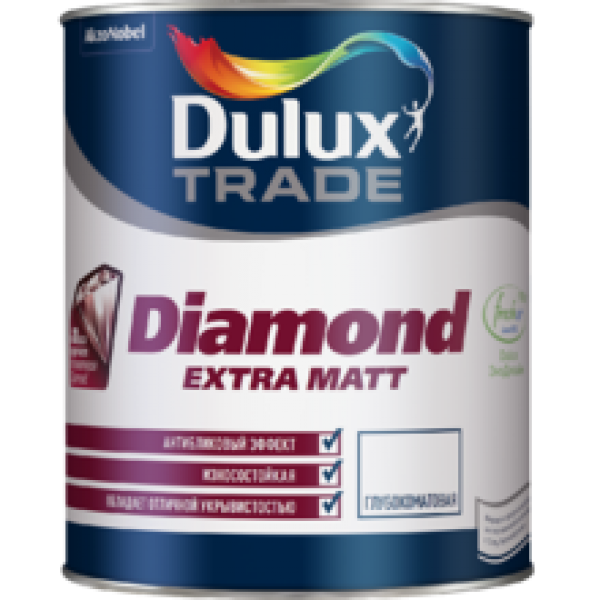 Краска DULUX TRADE Diamond Extra Matt 9л белая BW