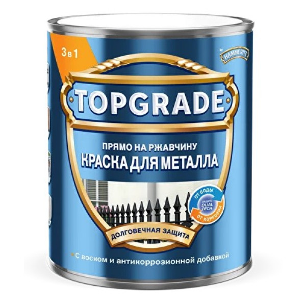 Краска TOPGRADE металлик (гладкая) RAL9006 серебряная 0,75л