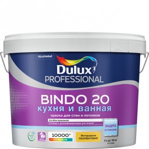 Краска DULUX Prof Bindo 20 полуматовая 9л белая BW