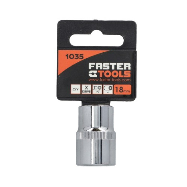 Головка FASTER TOOLS шестигранная 1/2" 17мм