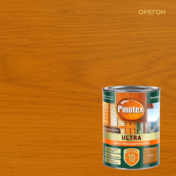 Лазурь влагостойкая Pinotex Ультра Орегон 0,9л