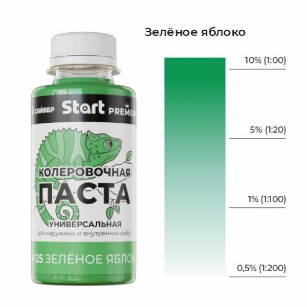 САЙВЕР "Start Premium" колер.паста № Х25 зеленое яблоко 0,1л (6)