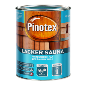 Лак для бани и сауны PINOTEX Lacker Sauna (пинотекс лакер сауна) ПОЛУМАТОВЫЙ (20) 1л 