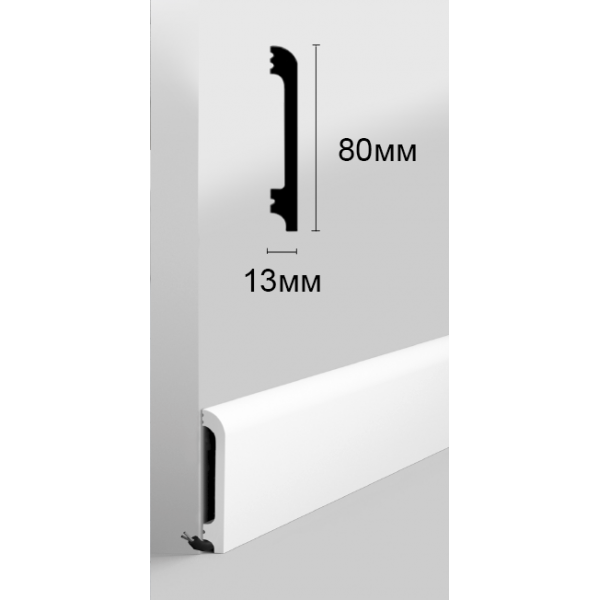 NMC WALLSTYL профиль FR1 выс.плотности 80х13мм белый 25шт/кор
