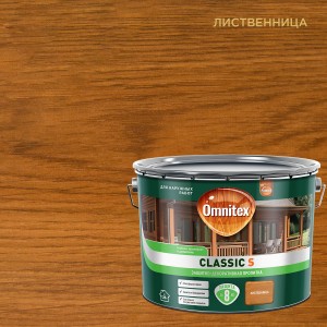 Защитно-декоративная пропитка OMNITEX Classic S лиственница 9л