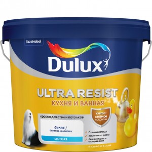 Краска DULUX Ultra Resist Кухня и Ванная 5л матовая BW Краска DULUX Ultra Resist Кухня и Ванная 5л матовая BW