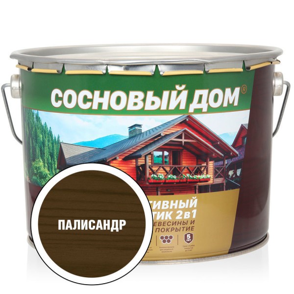 СОСНОВЫЙ ДОМ декор.-защитный состав (9л) палисандр