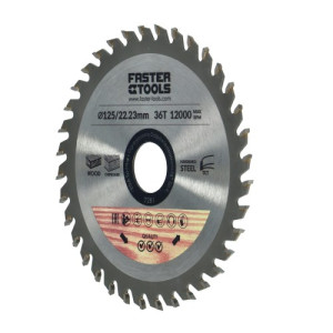 Пила дисковая твердосплавная FASTER TOOLS для угловой шлифмашинки YG6 125 x 22,2 40зуб.